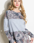 e Luna Floral Mixed Terry Tunic