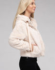 Fluffy Zip-Up Teddy Hoodie