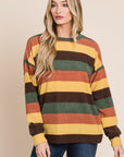 BOMBOM Multi-Color Striped Knit Top