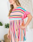 e Luna PLUS Striped Babydoll Tunic Top