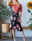 Reborn J Floral Wrap Ruffle Hem Skirt