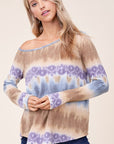 e Luna PLUS Cozy Tie Dye One Shoulder Top