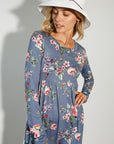 e Luna Floral Print Jersey Babydoll Top