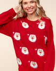 Haptics Santa Sparkle Brushed Sweater