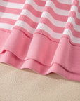 Stripe Puff Sleeve T-Shirt & Drawstring Shorts Set