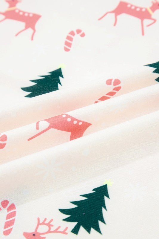 Christmas Tree Bow Top and Pants Lounge Set