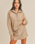 MABLE Corduroy Half Zip Top and Shorts Set