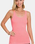 Zenana Stretchy Ribbed Knit Racerback Tank