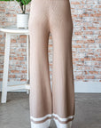 First Love Contrast Ribbed Knit Pants