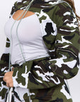 American Bazi Camouflage Cropped Jacket with Chains