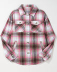 Plaid Flap Pocket Button-Up Shacket