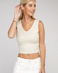 Zenana Ribbed Scoop Neck Cropped Sleeveless Top