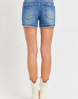 RISEN Low Rise Slit Denim Shorts