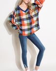 e Luna PLUS Multi Plaid Boxy Top