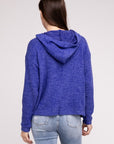 Zenana Hooded Brushed Melange Hacci Sweater