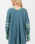 SAGE + FIG Mineral Wash Side Slit Contrast Top