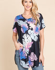 BOMBOM Printed Round Neck Short Sleeve T-Shirt