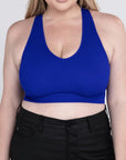 ZENANA Plus Ribbed Cropped Racerback Tank Top