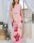 Floral Mix Tank Maxi Dress - My Pampered Life Seattle