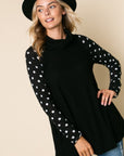 e Luna Polka Dot Turtleneck Top