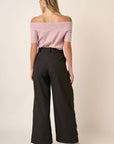 Mittoshop Deep Pleated High Waisted Wide Leg Pants