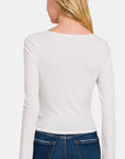 Zenana Square Neck Fitted Long Sleeve T-Shirt