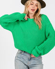 SAGE + FIG Round Neck Drop Shoulder Sweater