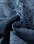 Solid Denim Chest Pocket Raw Hem Shirt Dress