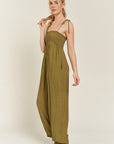 PLUS Jade By Jane Smocked Tie Strap Jumpsuit