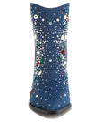 Starlit Multi Color Stones Embellished Boots