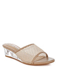 Tempra Mesh Clear Heel Wedge Sandals