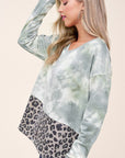 e Luna PLUS Cloud Tie Dye Cheetah Boxy Top