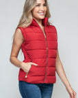 Snobbish Zip Up Turtleneck Vest with Pockets