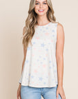 BOMBOM Star Print Round Neck Tank