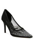 High Ball Mesh Rhinestone Stiletto Pumps