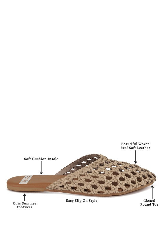 Wendigo Woven Real Leather Mules