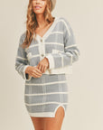 MABLE Plaid Button Down Sweater Cardigan and Mini Skirt Set