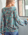 e Luna Allover Floral Print Sweatshirt