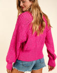 Haptics Full Size Button Down Crop Long Sleeve Cardigan