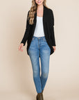 BOMBOM Open Front Waffle Knit Cocoon Cardigan