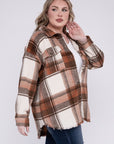 Blue B Plus Size Yarn Dyed Plaid Shirt Jacket