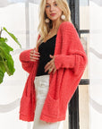 ADORA Popcorn Knit Open Front Long Sleeve Cardigan