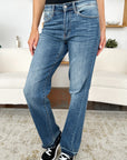 Judy Blue Full Size Mid Rise Release Hem Jeans