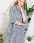 e Luna Dot Button Down Tiered Dress