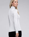 Zenana Ribbed Turtle Neck Long Sleeve Top