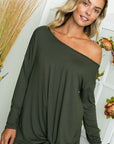 e Luna PLUS Solid One Shoulder Top