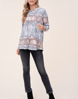 e Luna Terry Tie Dye Long Hoodie PLUS Top