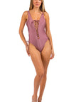 Deep V-Cut One Piece Swimsuit