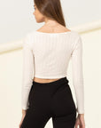 HYFVE Scoop Neck Long Sleeve Crop Top