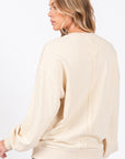 SAGE + FIG LOVE Path Applique Drop Shoulder Sweatshirt